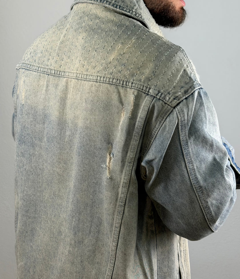 Giacca Denim Distressed