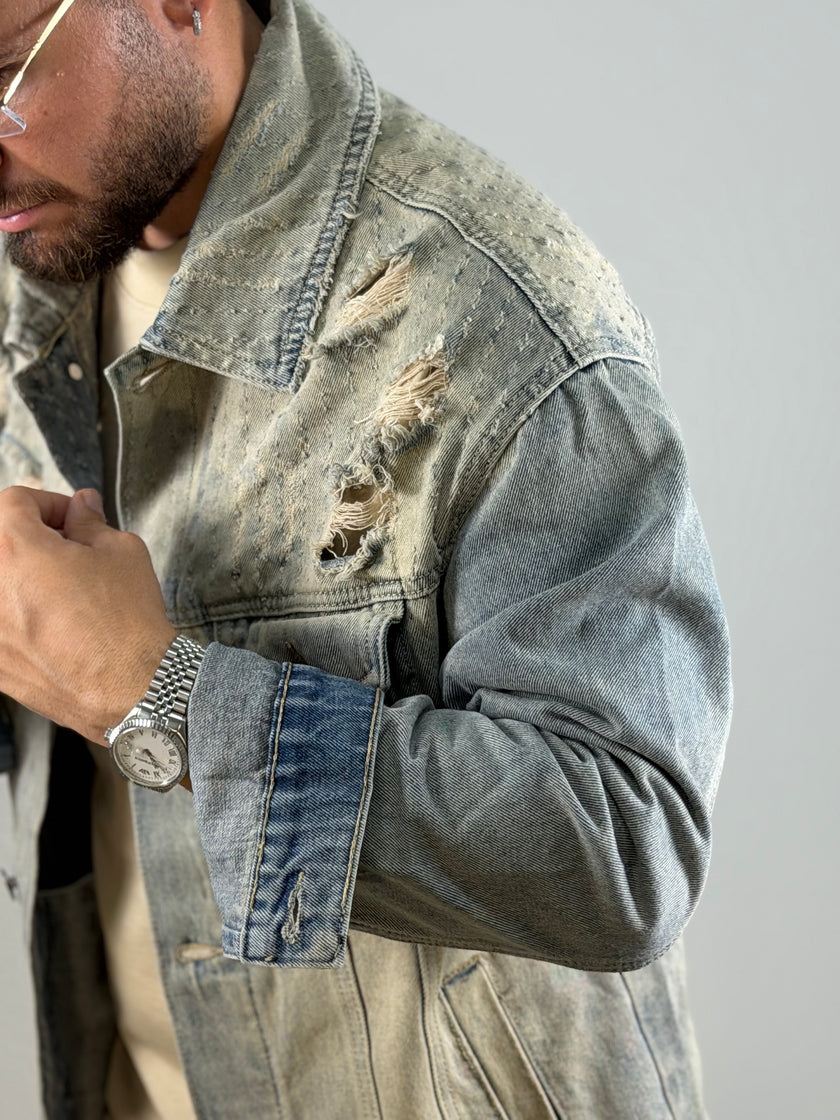 Giacca Denim Distressed
