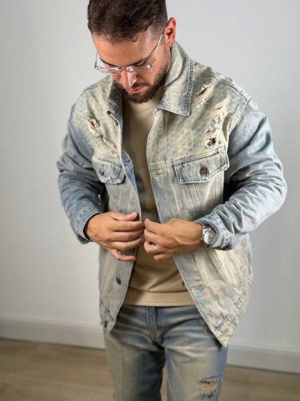 Giacca Denim Distressed