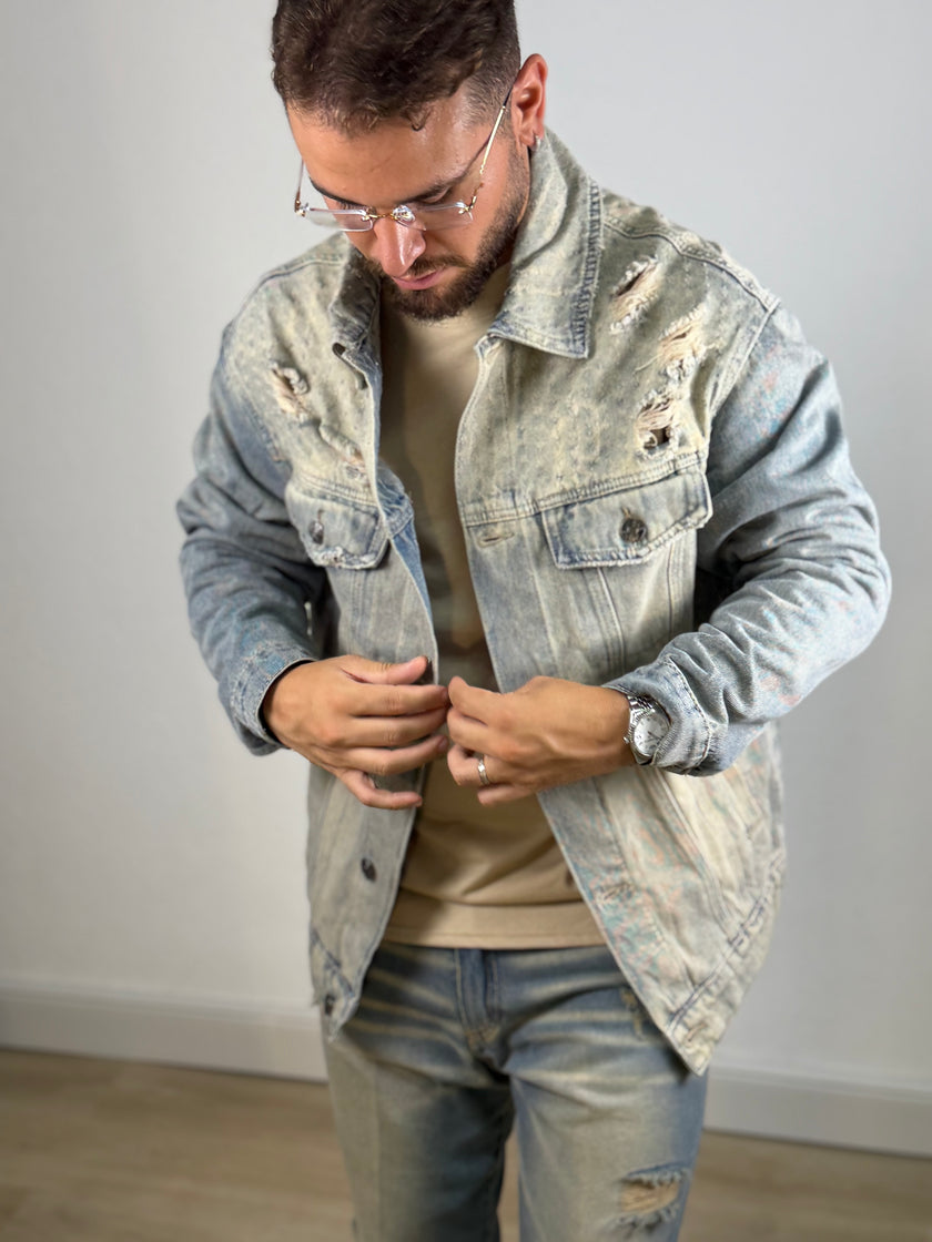 Giacca Denim Distressed