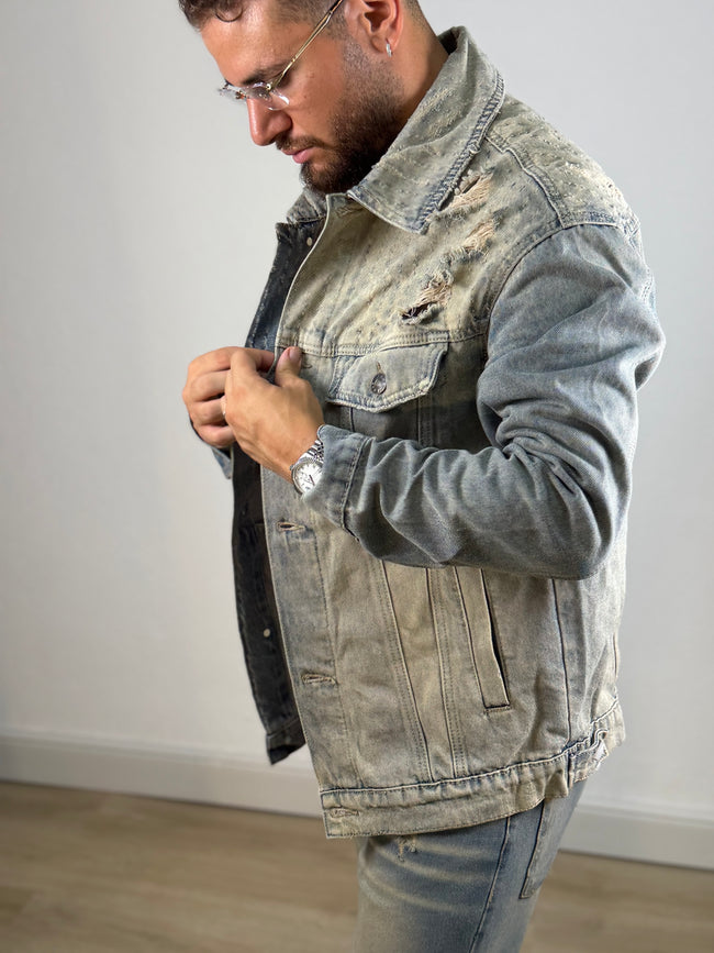 Giacca Denim Distressed