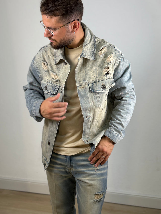 Giacca Denim Distressed