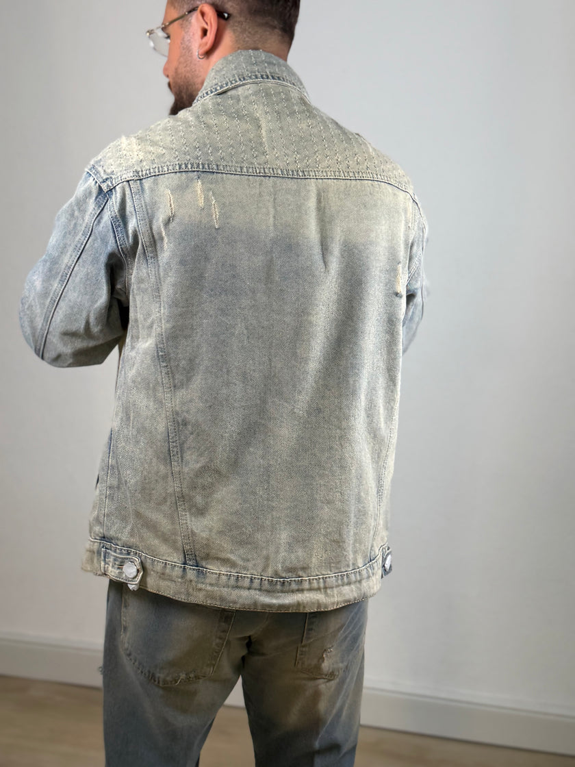 Giacca Denim Distressed